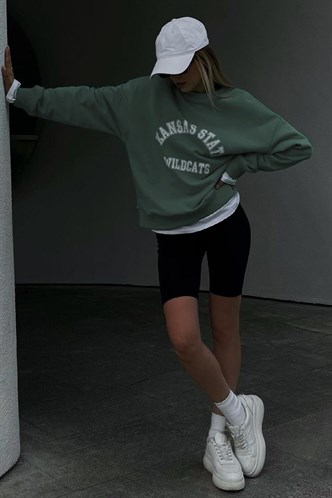 Mad Girls Dark Green Sweatshirt MG1217