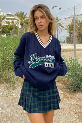 Mad Girls Lacivert Kadın Kazak MG1279