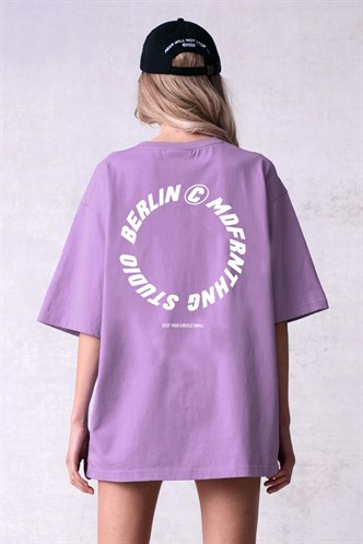 Mad Girls Unisex Printed Lilac T-shirt Mg1197