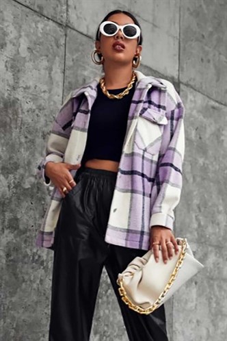 Mad Girls Black Oversize Women Lumberjack Shirt MG042