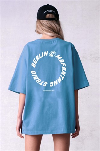 Mad Girls Unisex Printed Blue T-shirt Mg1197