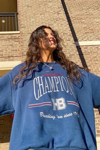 Mad Girls Mavi Kadın Sweatshirt MG930