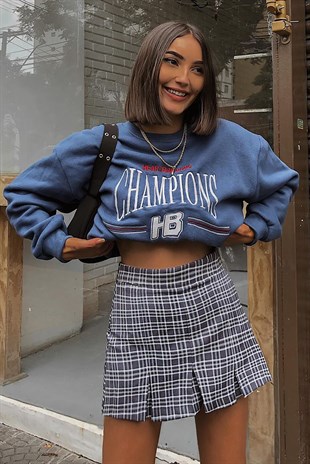 Mad Girls Mavi Kadın Sweatshirt MG930
