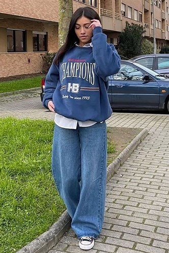 Mad Girls Mavi Kadın Sweatshirt MG930