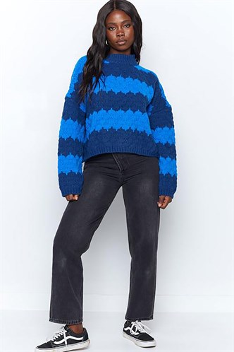 Mad Girls Blue Sweater MG1205