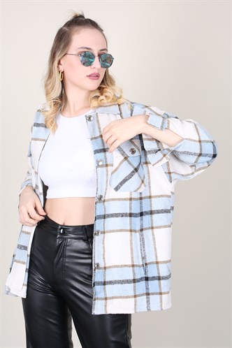 Mad Girls Oversize Blue Lumberjack Shirt MG042