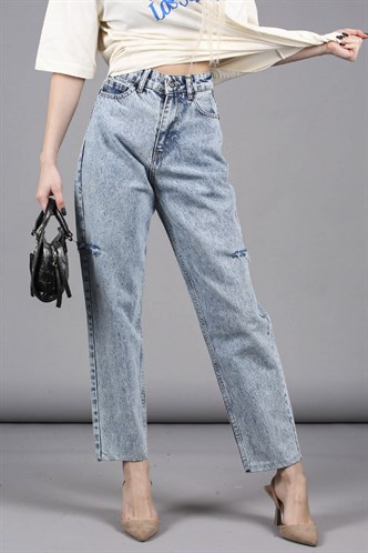 Mad Girls Mavi Yandan Yırtık Detaylı  Jean MG1159