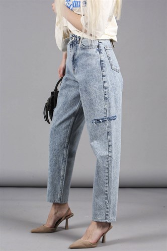 Mad Girls Mavi Yandan Yırtık Detaylı  Jean MG1159