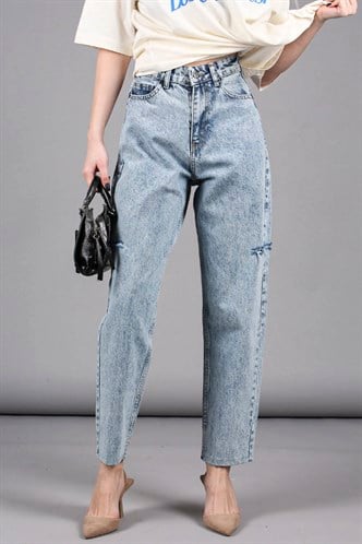 Mad Girls Mavi Yandan Yırtık Detaylı  Jean MG1159