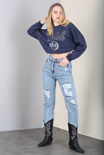 Mad Girls Mavi Yırtık Jean MG1150