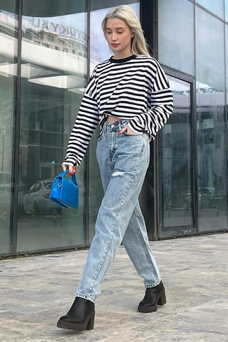 Mad Girls Blue Palazzo Jeans Mg1156