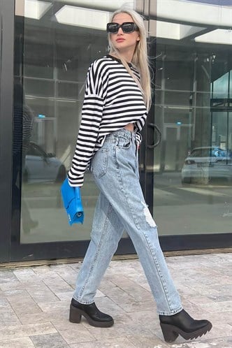 Mad Girls Blue Palazzo Jeans Mg1156