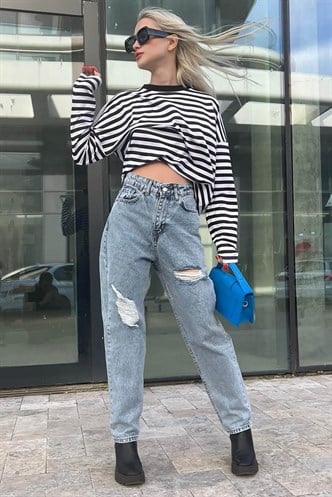 Mad Girls Blue Palazzo Jeans Mg1156