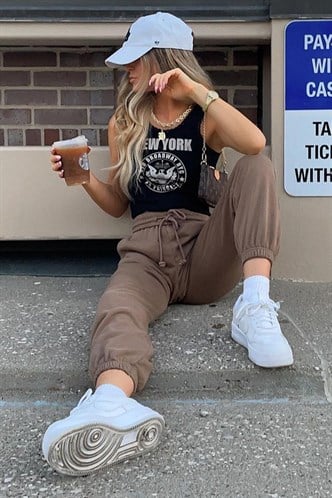 Mad Girls Kahverengi Kadın Eşofman MG290