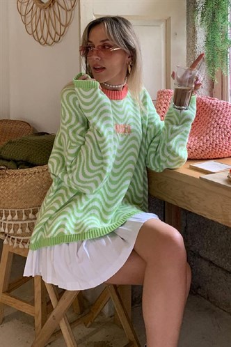 Mad Girls Color Block Sweater MG1251
