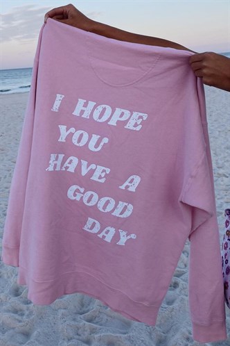 Mad Girls Back Printed Pink Sweatshirt MG1219