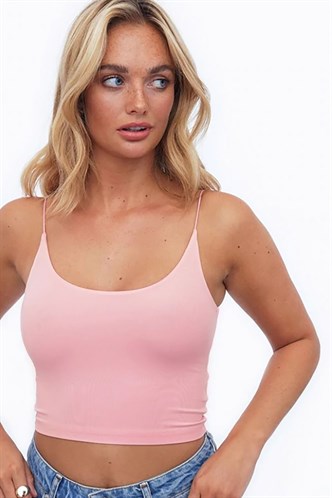 Mad Girls Soft Pink Crop Top MG965