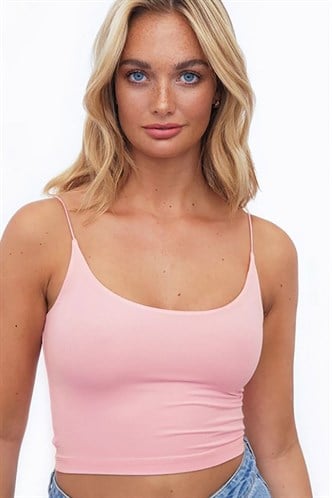 Mad Girls Soft Pink Crop Top MG965