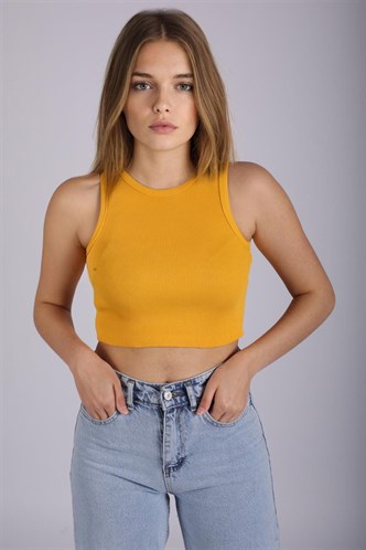 Mad Girls  Sarı Crop Top MG1113