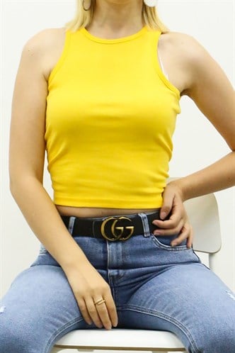 Mad Girls Sarı Crop Top MG361
