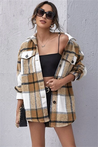 Mad Girls Yellow Checked Shirt MG042