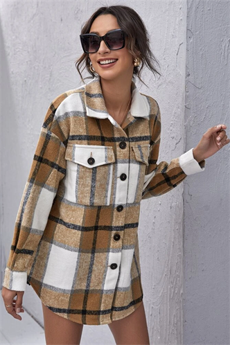 Mad Girls Yellow Checked Shirt MG042