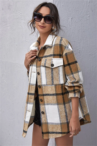 Mad Girls Yellow Checked Shirt MG042