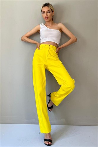 Mad Girls Yellow Palazzo Jeans Mg1189