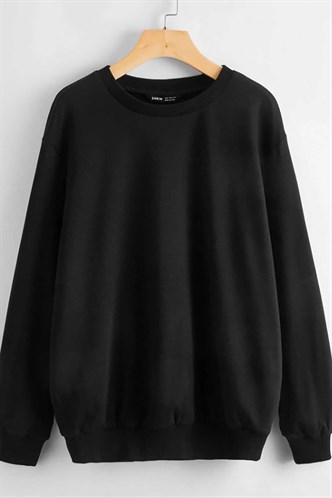 Mad Girls Black Plain Sweatshirt MG806