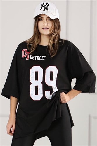 Mad Girls Siyah Baskılı Tişört MG990