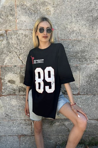 Mad Girls Siyah Baskılı Tişört MG990