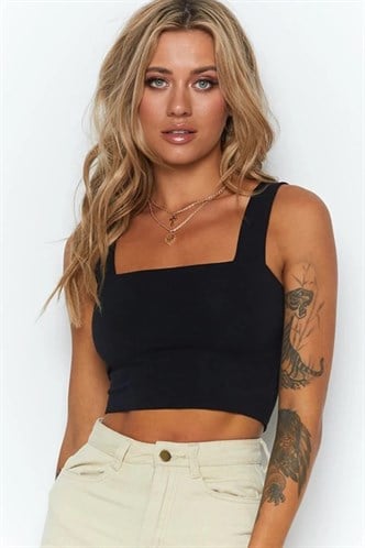 Mad Girls Siyah Crop MG1010
