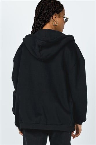 Mad Girls Black Hoodie Sweatshirt Mg1223