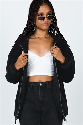 Mad Girls Black Hoodie Sweatshirt Mg1223