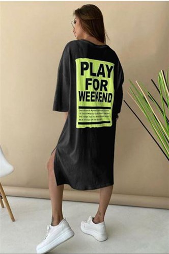 Mad Girls Siyah Tunik Elbise Mg1022