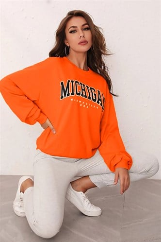 Mad Girls Turuncu Sweatshirt MG785