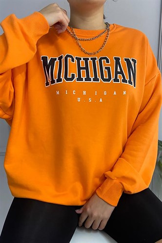Mad Girls Turuncu Sweatshirt MG785