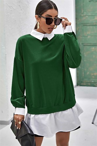 Mad Girls Green Basic Sweatshirt MG806