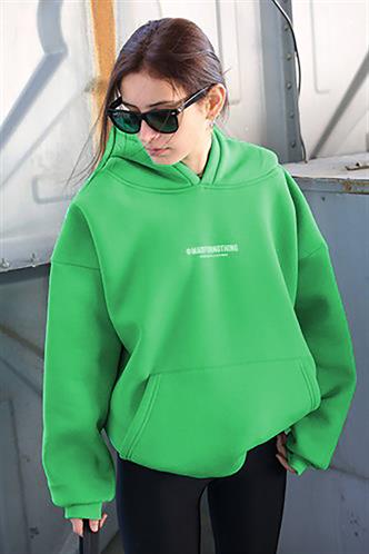 MMad Girls Green Printed Oversize Sweatshirt MG1287