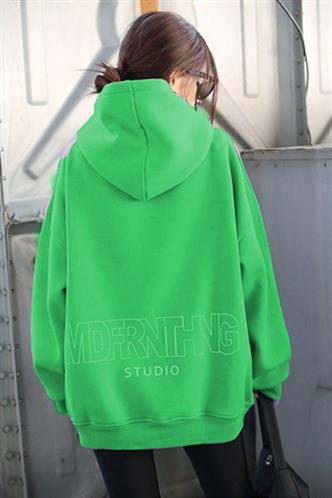 MMad Girls Green Printed Oversize Sweatshirt MG1287