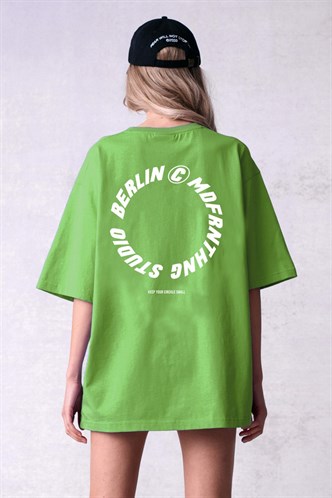 Mad Girls Unisex Printed Green T-shirt Mg1197