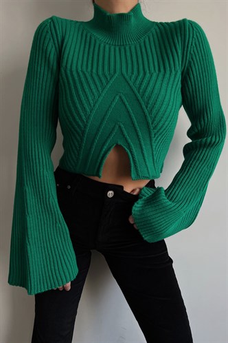 Mad Girls Yeşil Boğazlı Kazak MG1395