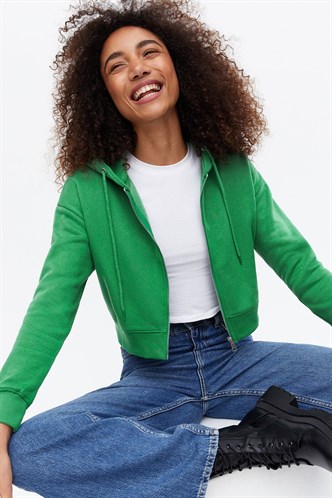Mad Girls Cropped Green Sweatshirt MG1355