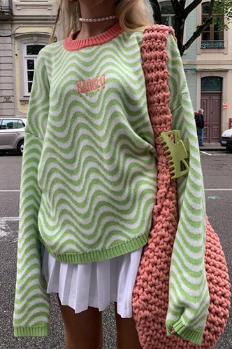 Mad Girls Color Block Sweater MG1251