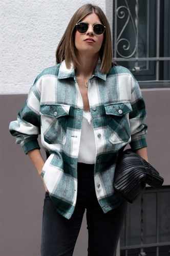 Mad Girls Oversize Green Lumberjack Shirt MG042