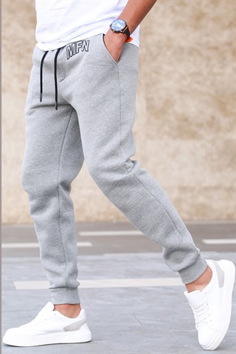 Madmext  3 İplik Şardonlu Gri Erkek Eşofman 5427