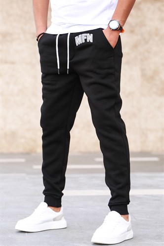 Madmext 3 İplik Şardonlu Siyah Erkek Eşofman 5427