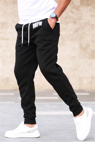 Madmext 3 İplik Şardonlu Siyah Erkek Eşofman 5427