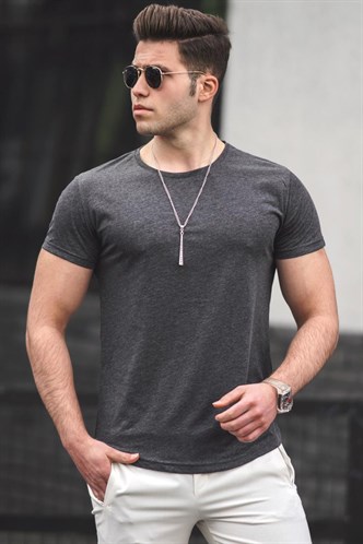 Madmext Men Plain Anthracite T-shirt 4055