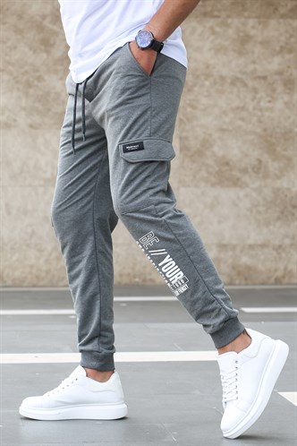 Madmext Antrasit Baskılı Eşofman 4079